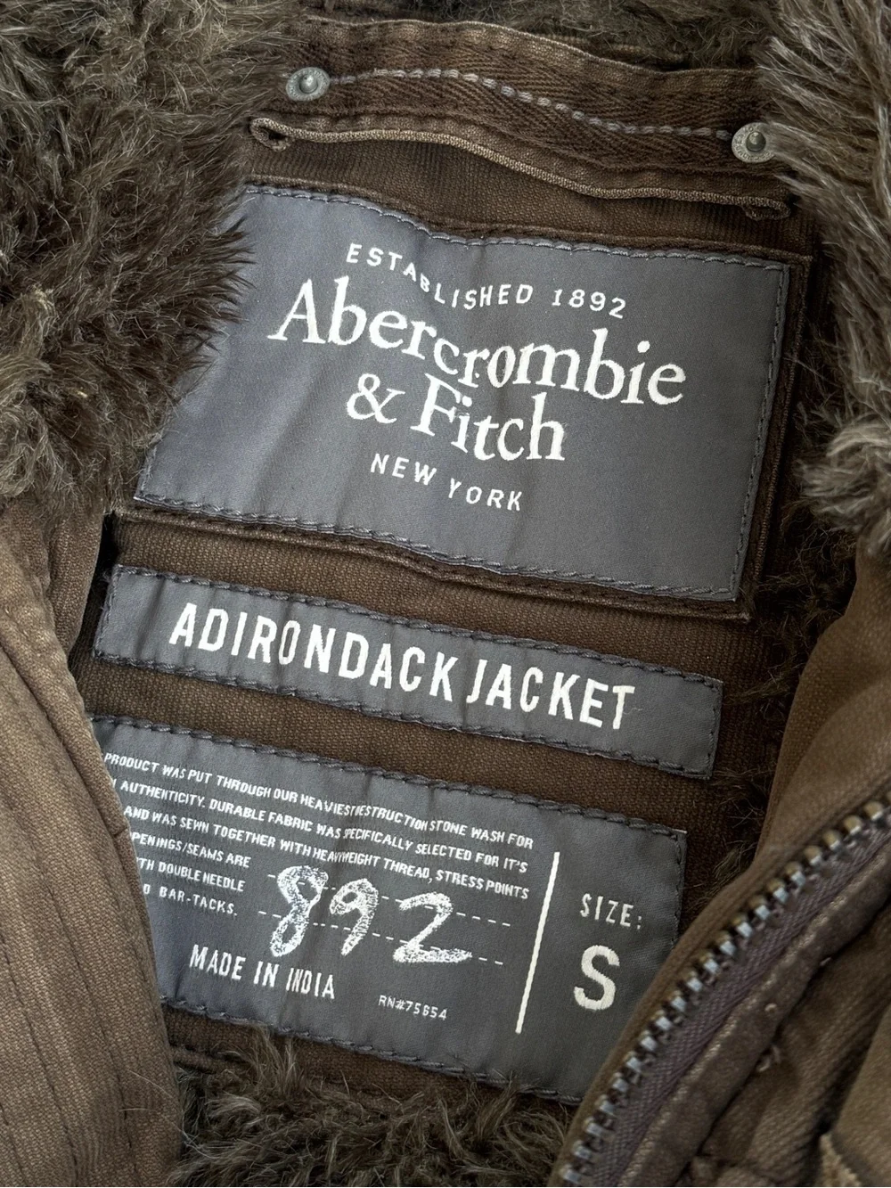 2000s Grunge Fur Abercrombie & Fitch Japanese Adirondack Jacket